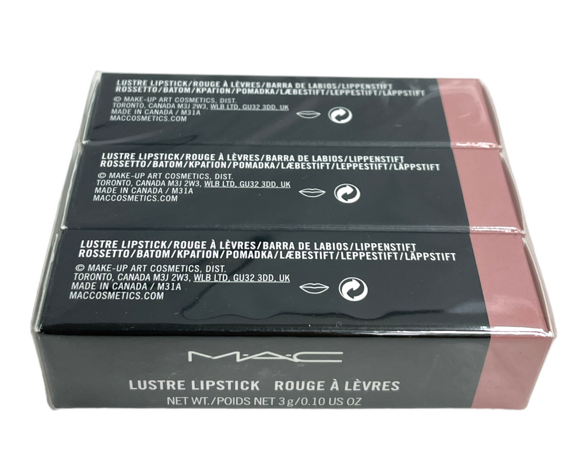 MAC Lustre Lipstick 518 Pretty Please Lot of 3 x (3g / 0.1oz)