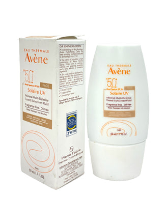 Avene Solaire Mineral Multi-Defense Tinted Sunscreen Fluid SPF50 Sheer, Natural Finish