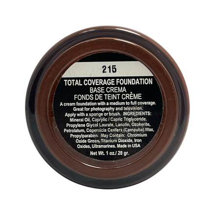 Glam Colors Total Coverage Cream Foundation, Shade 215, 28 g / 1 oz