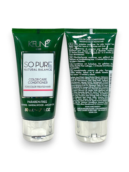 Keune So Pure Natural Balance Color Care Conditioner Lot of 2 x (50ml / 1.7fl.oz)