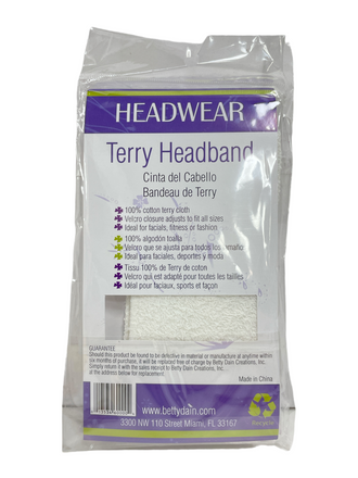 Betty Dain Terry Spa Headband Style 100