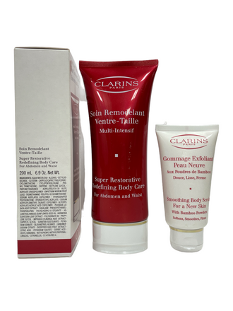 Clarins Kit For Abdomen & Waist (Super Restorative Body Care & Body Scrub)