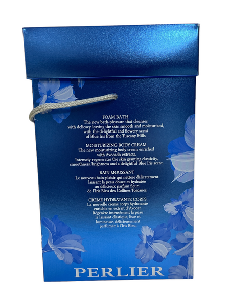 Perlier Iris Blu Kit (Blue Iris) Includes Foam Bath & Moisturizing Body Cream.