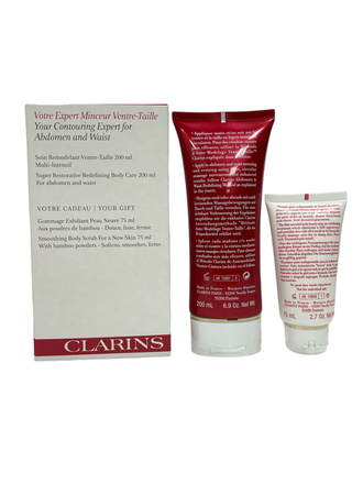 Clarins Kit For Abdomen & Waist (Super Restorative Body Care & Body Scrub)