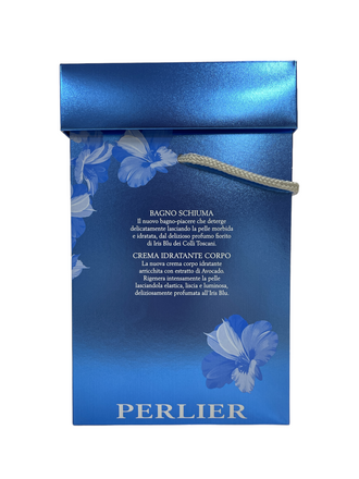 Perlier Iris Blu Kit (Blue Iris) Includes Foam Bath & Moisturizing Body Cream.