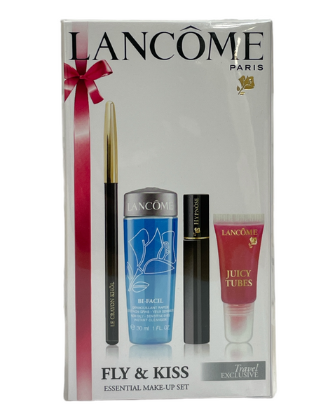 Lancome Fly & Kiss Essential Makeup Set (1-Pencil; 1-Volume Mascara; 1 -Cleanser; 1-Lip Gloss)