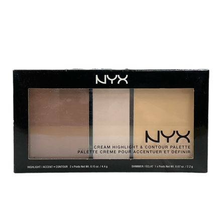 NYX Cream Highlight & Contour Palette -Highlight: 2x(0.15oz/4.4g) -Shimmer 1x(0.07oz / 2.2g)