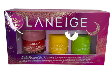 Laneige Starlit Lip Mask Trio (3 pieces) Berry-Mango-Caramel Apple