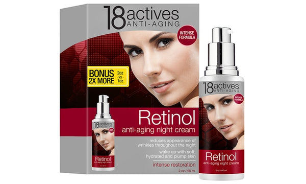 18 Actives Anti-aging Retinol Night Cream (2oz / 60ml) Intense Restoration New Sealed